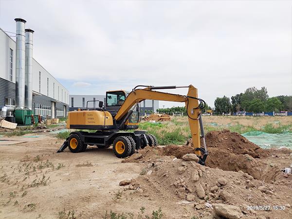 Tes excavator roda 8ton